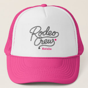 Aangepaste Roze Rodeo Crew Westerse Bachelorette-f Trucker Pet