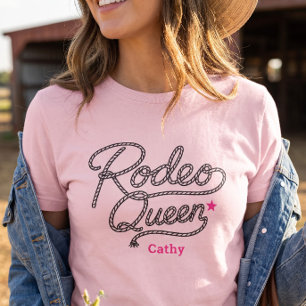 Aangepaste Roze Rodeo Koningin Bachelorette Party T-shirt