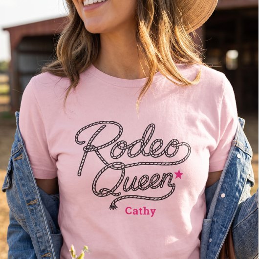 Aangepaste Roze Rodeo Koningin Bachelorette Party T-shirt