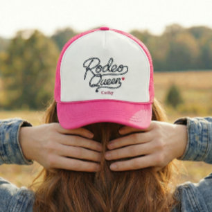Aangepaste Roze Rodeo Koningin Westerse Bacheloret Trucker Pet