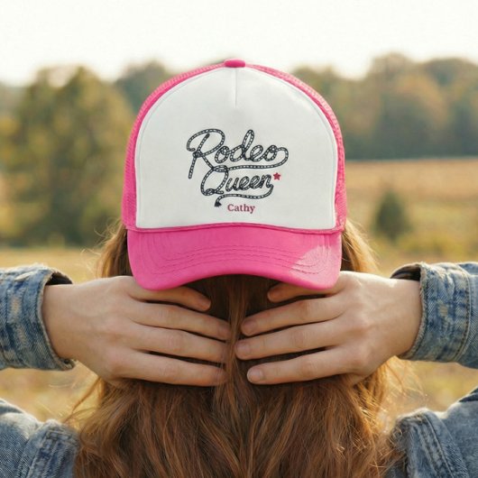 Aangepaste Roze Rodeo Koningin Westerse Bacheloret Trucker Pet