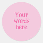 Aangepaste roze ronde Stickers (Voorkant)