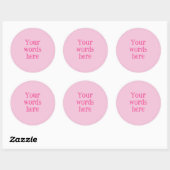 Aangepaste roze ronde Stickers (Vel)