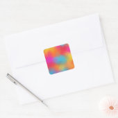 Aangepaste roze rood oranje trendy kleurrijke blan vierkante sticker (Envelop)
