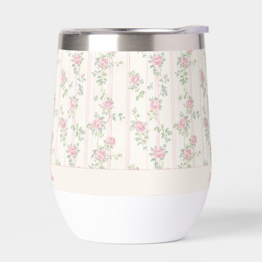 Aangepaste Roze Roos Bloemige Monogram (Links)