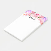 Aangepaste roze roze bloemen Post-it notities Post-it® Notes (Schuin)