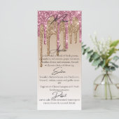 Aangepaste Roze Roze Goud Glitter Drip Elegant Din Menu (Staand voorkant)