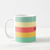 Aangepaste roze roze groene strepen koffiemok (Links)