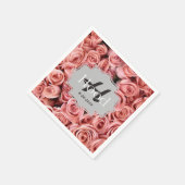 Aangepaste roze roze monogram Gebeurtenis Napkins Servetten (Hoek)