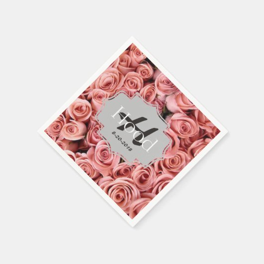 Aangepaste roze roze monogram Gebeurtenis Napkins Servetten (Hoek)