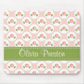 Aangepaste roze roze pokadot Muismat (Voorkant)