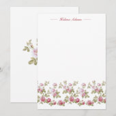 Aangepaste  roze roze roze rand notitiekaartje (Voorkant / Achterkant)