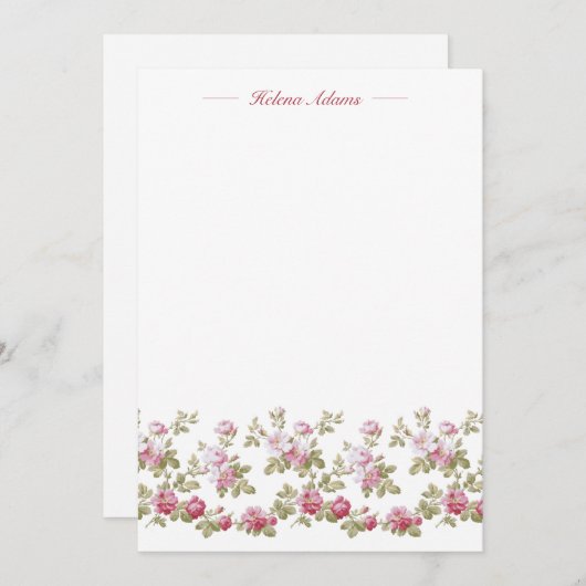 Aangepaste  roze roze roze rand notitiekaartje (Voorkant / Achterkant)