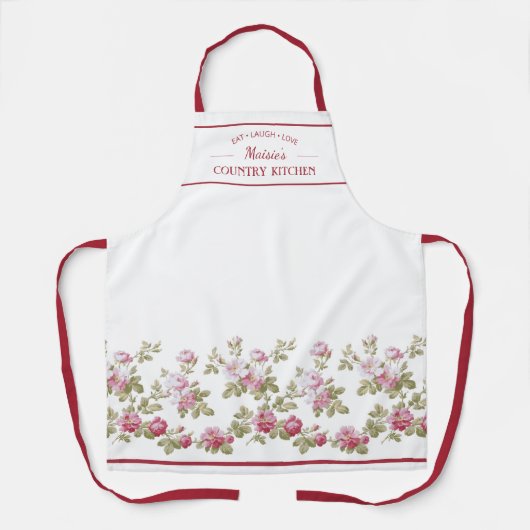 Aangepaste roze roze roze rand schort (Voorkant)