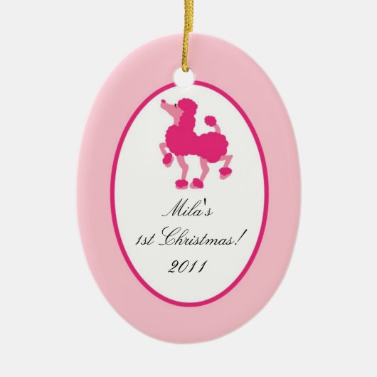 Aangepaste roze roze sierpot Parijs Keramisch Ornament (Voorkant)