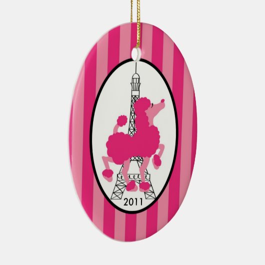 Aangepaste roze roze sierpot Parijs Keramisch Ornament (Rechts)