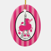 Aangepaste roze roze sierpot Parijs Keramisch Ornament (Voorkant)