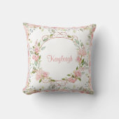 Aangepaste roze rozen kussen (Voorkant)