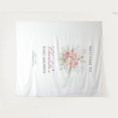 Aangepaste roze rozen meisje baby shower achtergro wandkleed (Voorkant (horizontaal))