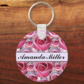 Aangepaste roze rozennaam, Sleutelhanger Initiale (Voorkant)