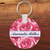 Aangepaste  roze rozennaam, Sleutelhanger Initiale (Voorkant)