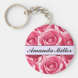 Aangepaste  roze rozennaam, Sleutelhanger Initiale