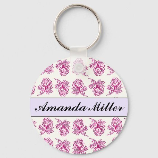 Aangepaste roze rozennaam, Sleutelhanger Initiale (Voorkant)