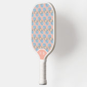 Aangepaste roze schelpen pickleball paddle (Links)