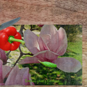 Aangepaste Roze Schotel Magnolia Blossom Snijplank