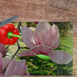 Aangepaste Roze Schotel Magnolia Blossom Snijplank