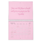 Aangepaste roze script citaat Borst Cancer Awarene Kalender (Feb 2027)