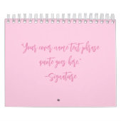 Aangepaste roze script citaat Borst Cancer Awarene Kalender (Hoes)