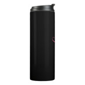 Aangepaste Roze Script Naam Zwarte Thermische Tumb Thermosbeker (Gedraaid links)