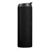 Aangepaste Roze Script Naam Zwarte Thermische Tumb Thermosbeker (Gedraaid links)