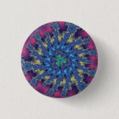 Aangepaste roze seafoam Burst Small Round Button (Voorkant)