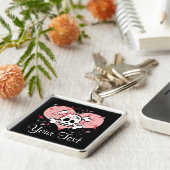 Aangepaste roze Sleutelhanger (Zijkant)