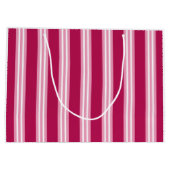 Aangepaste roze Snoep Stripe Gift Bag Large Cadeautasje (Achterkant)