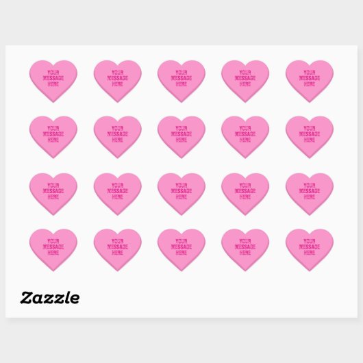 Aangepaste Roze Snoephartjes Hartvormige Gespreksh Hart Sticker (Vel)