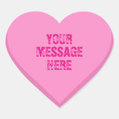 Aangepaste Roze Snoephartjes Hartvormige Gespreksh Hart Sticker (Voorkant)