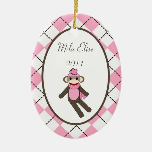 Aangepaste roze sokaap voor sierdoeleinden keramisch ornament (Voorkant)