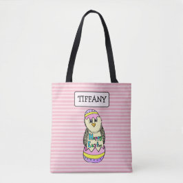 Aangepaste roze speldenpaastas tote bag