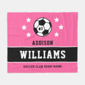 Aangepaste roze spelersnaam fleece deken (Voorkant (Horizontaal))