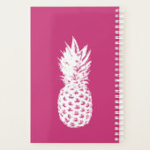Aangepaste roze spiraal planner met ananas afbeeld (Achterkant)