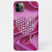 Aangepaste roze sprankelende diamanten hart patroo Case-Mate iPhone case (Achterkant)