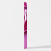 Aangepaste roze sprankelende diamanten hart patroo iPhone hoesje (Linkerkant)