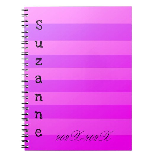 Aangepaste roze stapes notitieboek (Voorkant)