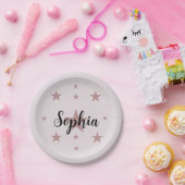 Aangepaste Roze Ster Papieren Borden – Gepersonali Papieren Bordje (Feest)