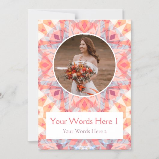 Aangepaste Roze Ster Trouwmagneet Dank u kaart Magnetische Uitnodiging (Voorkant)