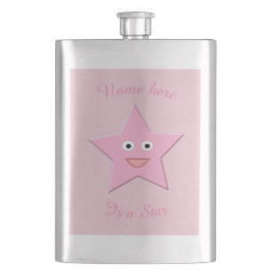 Aangepaste  roze sterflessen heupfles