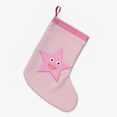 Aangepaste  roze sterren stoppen kleine kerstsok (Voorkant (Hangend))